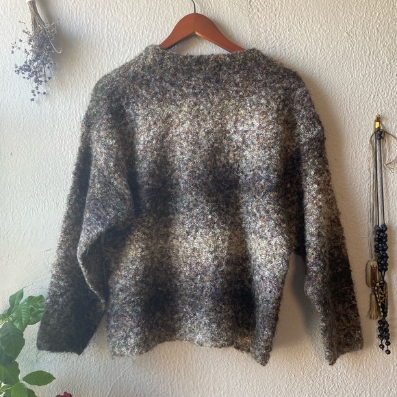 Vintage Express Tricot Ombre Boucle Cardigan Sweater Mohair Blend - Picture 5 of 11